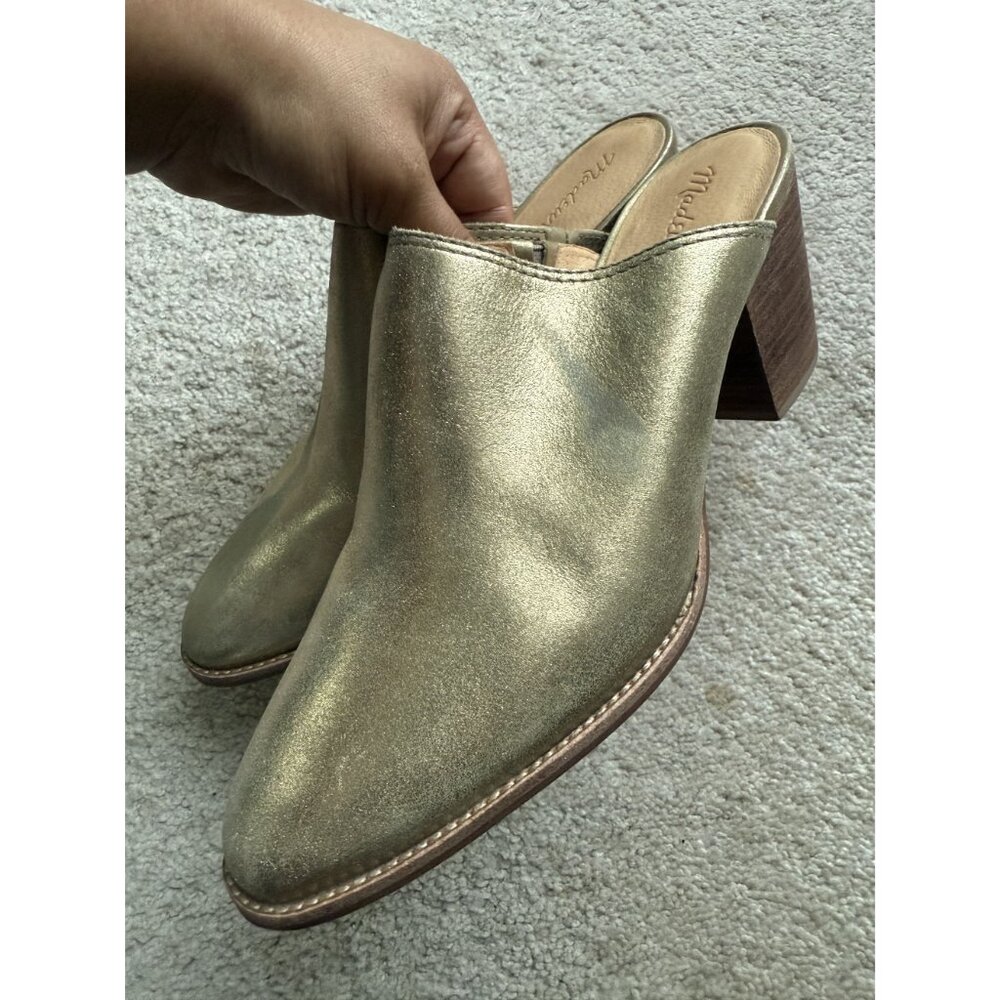 Madewell Women's The Harper Mule in Metallic Olive Bronze Size 9.5 Flawed - Picture 2 of 7